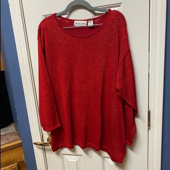 Baxter & Wells  Pull over 3/4 sleeve  Sweater Red Knit Acrylic
Plus size… - Picture 2 of 7